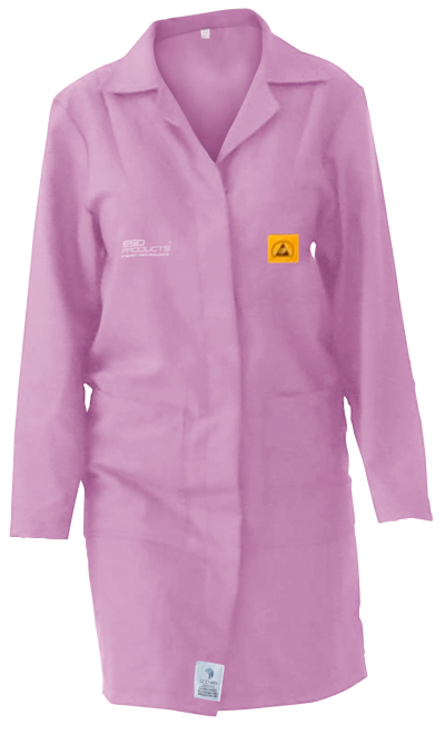 ESD Lab Coat 2/3 Length ESD Smock Light Pink Female 3XL Antistatic Clothing ESD Garment